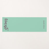 Modern Namaste Naam Turquoise Green Mauve Yogamat (Voorkant (horizontaal))