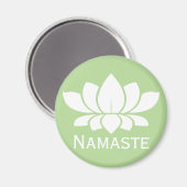 Modern Namaste White Lotus Flower Magneet (Voorkant / Achterkant)