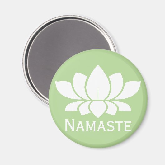 Modern Namaste White Lotus Flower Magneet (Voorkant / Achterkant)