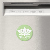 Modern Namaste White Lotus Flower Magneet (Insitu (Vaatwasser))