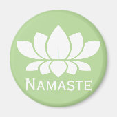 Modern Namaste White Lotus Flower Magneet (Voorkant)