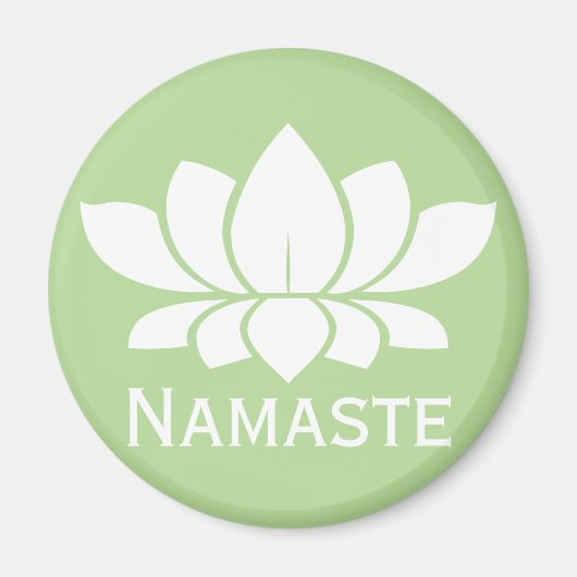 Modern Namaste White Lotus Flower Magneet (Voorkant)