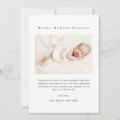 Modern Name 2 Foto Baby Bedankkaart (Achterkant)