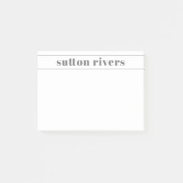 Modern Name Grey Post-it® Notes