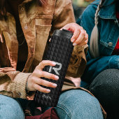 Modern Name Initiaal op Black Triangles Pattern Thermosbeker