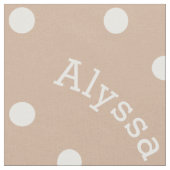 Modern Name Khaki Sand Beige Polka Dot Stof (Close Up)