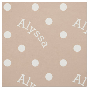 Modern Name Khaki Sand Beige Polka Dot Stof