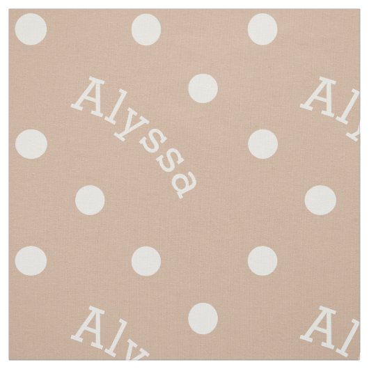 Modern Name Khaki Sand Beige Polka Dot Stof (Swatch)