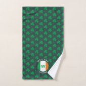 Modern Name Monogram Irish Flag Shamrock Handdoek (Handdoek)