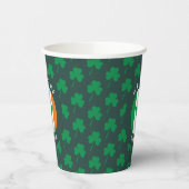 Modern Name Monogram Irish Flag Shamrock Papieren Bekers (Links)