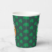 Modern Name Monogram Irish Flag Shamrock Papieren Bekers (Rechts)