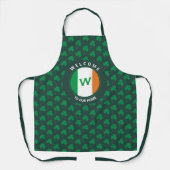 Modern Name Monogram Irish Flag Shamrock Schort (Voorkant)