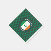 Modern Name Monogram Irish Flag Shamrock Servet (Hoek)
