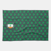 Modern Name Monogram Irish Flag Shamrock Theedoek (Horizontaal)