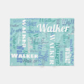 Modern Name Pattern Typografie Modern Zee Blue Fleece Deken (Voorkant (Horizontaal))