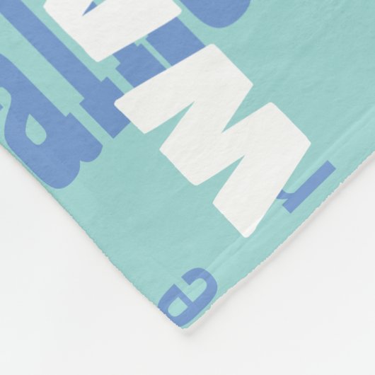Modern Name Pattern Typografie Modern Zee Blue Fleece Deken (Hoek)