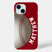 Modern Name Red Baseball Case-Mate iPhone Case (Achterkant)