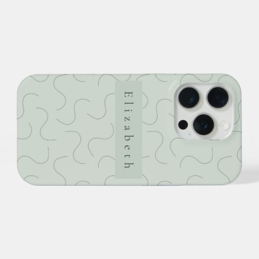 Modern Name Sage Green iPhone Hoesje (Achterkant horizontaal)