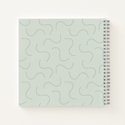 Modern Name Sage Green Notitieboek (Achterkant)