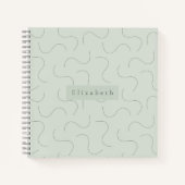 Modern Name Sage Green Notitieboek (Voorkant)