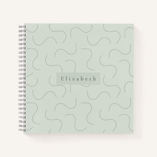 Modern Name Sage Green Notitieboek (Voorkant)