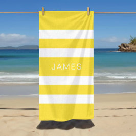 Modern Name Yellow Striped Pool Strandlaken