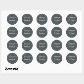 Modern Names Black Ivory Wedding Envelope Seal Ronde Sticker (Vel)