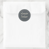 Modern Names Black Ivory Wedding Envelope Seal Ronde Sticker (Tas)