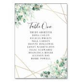 Modern Names Greenery Eucalyptus Geometric Wedding Kaart (Achterkant)