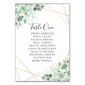 Modern Names Greenery Eucalyptus Geometric Wedding Kaart (Voorkant)