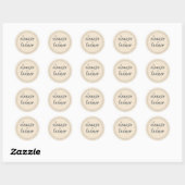 Modern Names Ivory Wedding Envelope Seal Ronde Sticker (Vel)