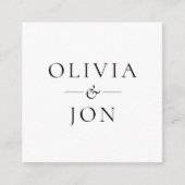 Modern Names QR Code Black White Wedding RSVP Informatiekaartje (Voorkant)