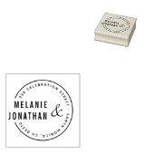 Modern Names Round Wedding Return-adres Rubberstempel (Gestempeld)