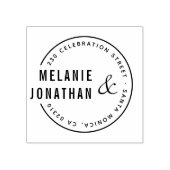 Modern Names Round Wedding Return-adres Rubberstempel (Afrduk)