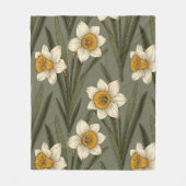 Modern Narcissen Botanisch Patroon (2) Fleece Deken (Voorkant)