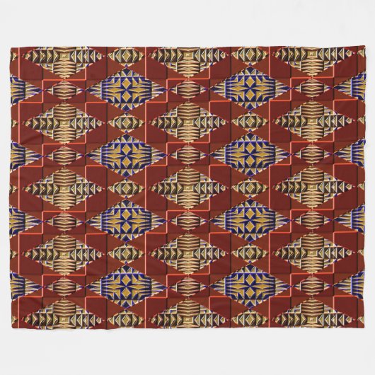 Modern Native American 16 Fleece Deken (Voorkant (Horizontaal))