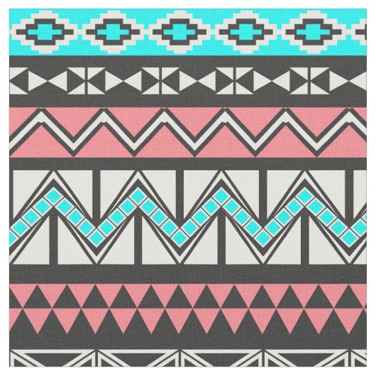 Modern Native American Tribal Aztec Pattern Stof (Close Up)