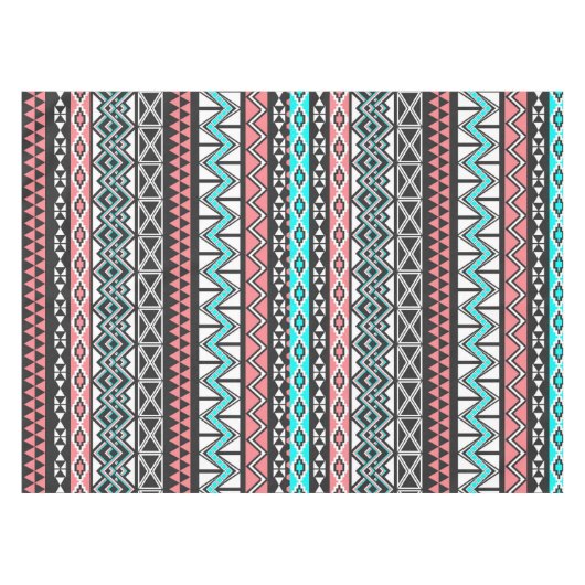 Modern Native American Tribal Aztec Pattern Tafelkleed (Voorkant (Horizontaal))
