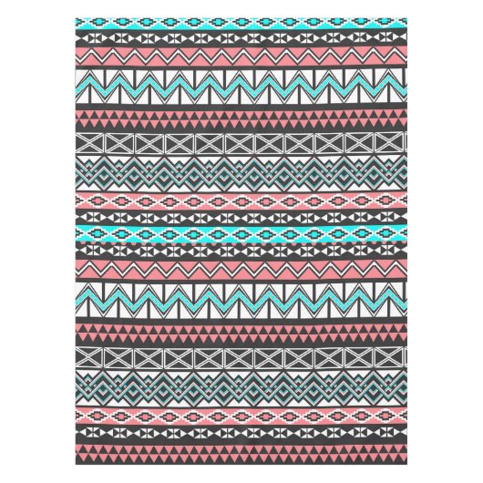 Modern Native American Tribal Aztec Pattern Tafelkleed (Voorkant)