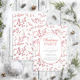 Modern Natural Red Berry kerst Kaart