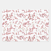 Modern Natural Red Berry Waterverf Inpakpapier Vel (Voorkant)