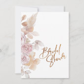 Modern Natural Tones Boho Floral Vrijgezellenfeest Kaart (Achterkant)