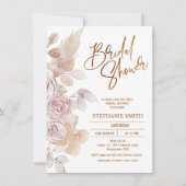 Modern Natural Tones Boho Floral Vrijgezellenfeest Kaart (Voorkant)