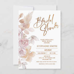 Modern Natural Tones Boho Floral Vrijgezellenfeest Kaart