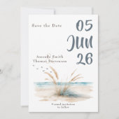 Modern nature beach pampa grass landscape save the date (Voorkant)