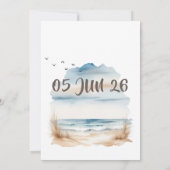 Modern nature beach pampa grass landscape save the date (Achterkant)