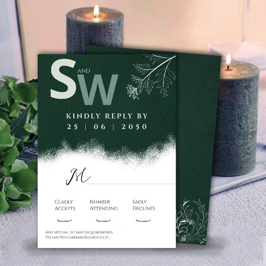 Modern Nature-Inspired Botanical RSVP card Kaart