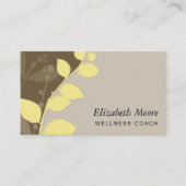 Modern NATUUR botanisch gebladerte bladeren bruin Visitekaartje (Voorkant)