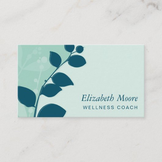 MODERN NATUUR botanisch gebladerte bladeren munt b Visitekaartje (Voorkant)