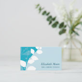 MODERN NATUUR botanisch gebladerte laat aqua hemel Visitekaartje (Staand voorkant)